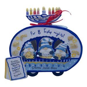 Hanukkah Delights Gnome Stein Bros Blue Sky Clayworks Tea-light Holder 2021